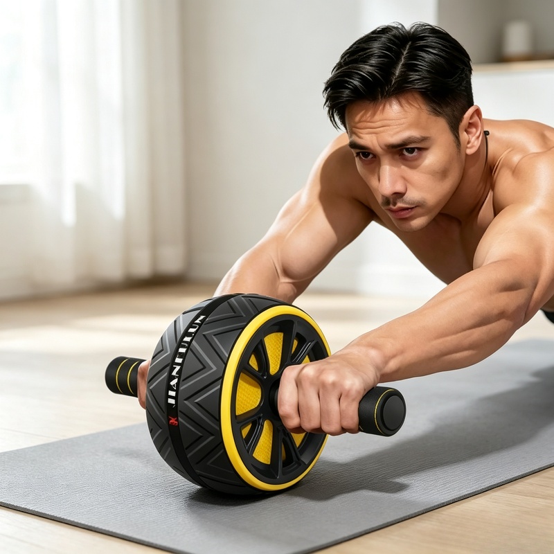 Home Gym Setup - Non‑Slip Grip Ab Roller Wheel, Durable