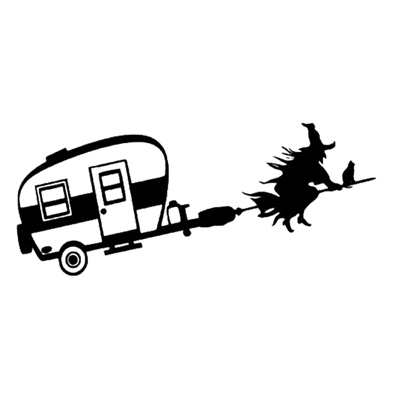 Weight Plate Bumper - Car Sticker WITCH CAMPER Vinyl Sticker
