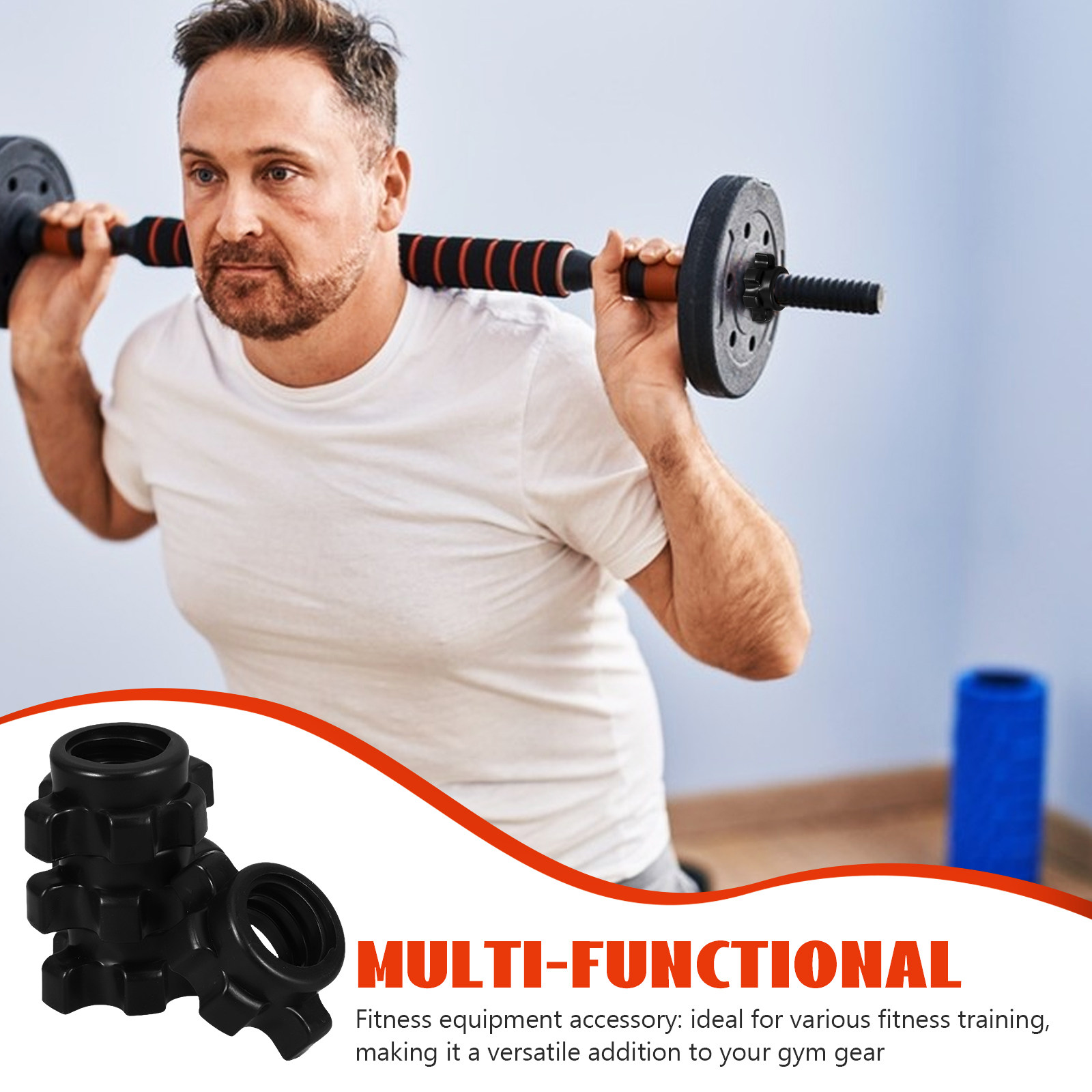 Home Gym Academy - 4 Pcs Plastic Nut Dumbbell Bar