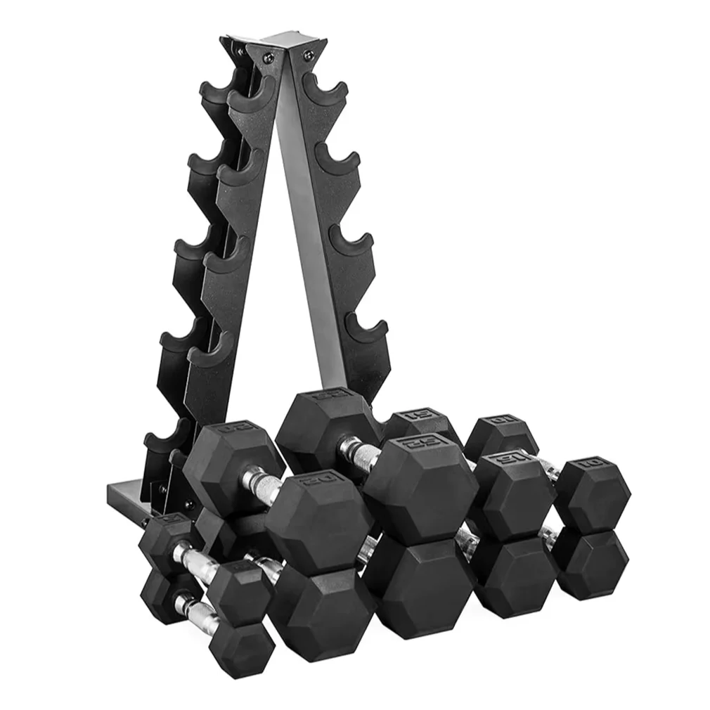 Hex Dumbbell Set - Fitness Routine With Ergonomic Handles And