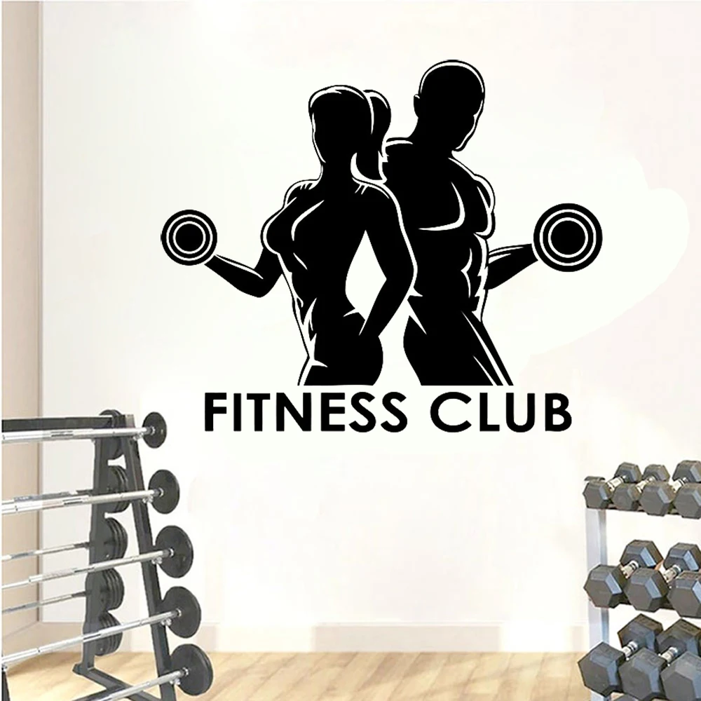 Home Gym Wallpaper - Man Woman Gym Wall Stickers Fitness