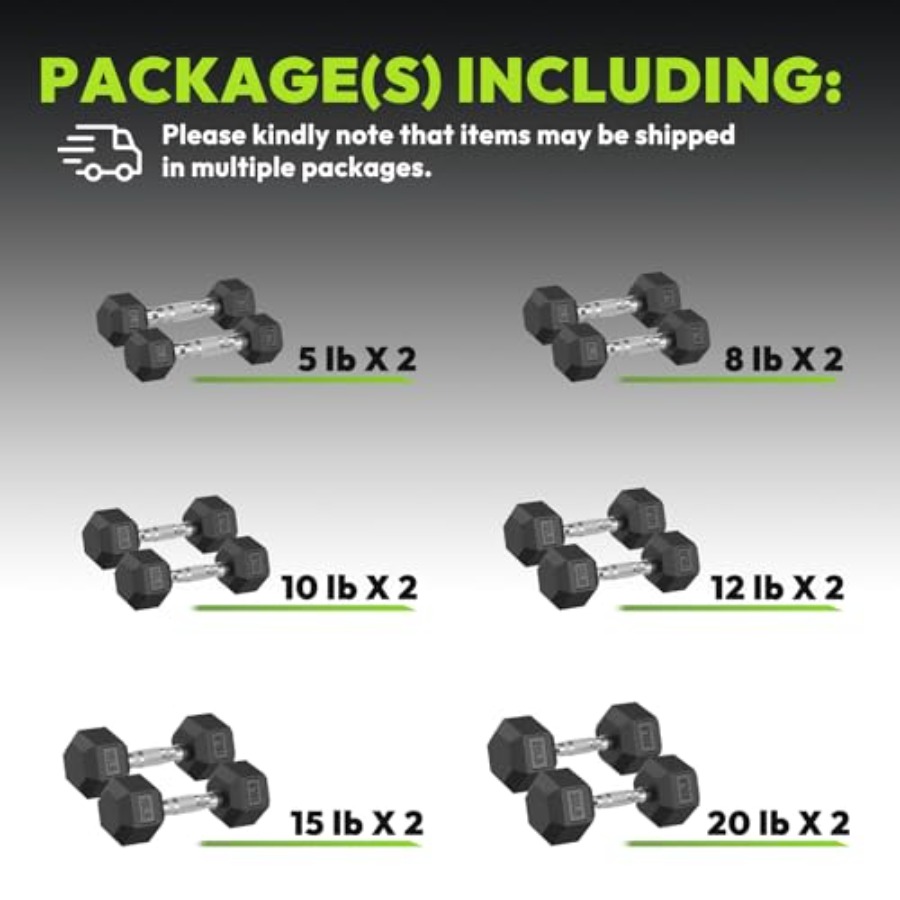 Hex Dumbbell 45-480 lb Set Rub - Hex Dumbbell Set 评论和价格