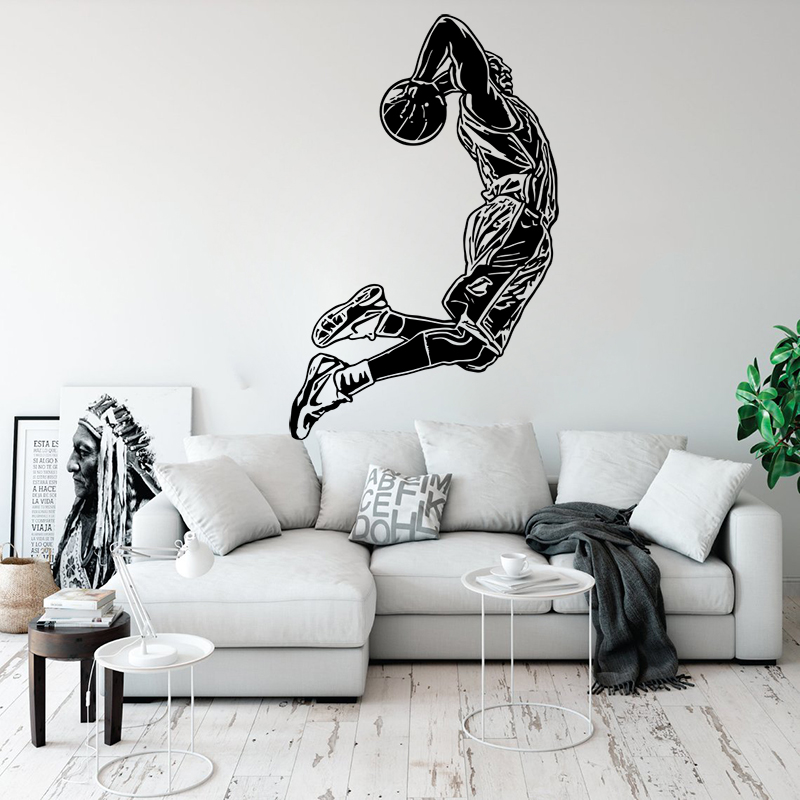 Jumping Basketball Player Wall - Home Gym Wallpaper 评论和价格