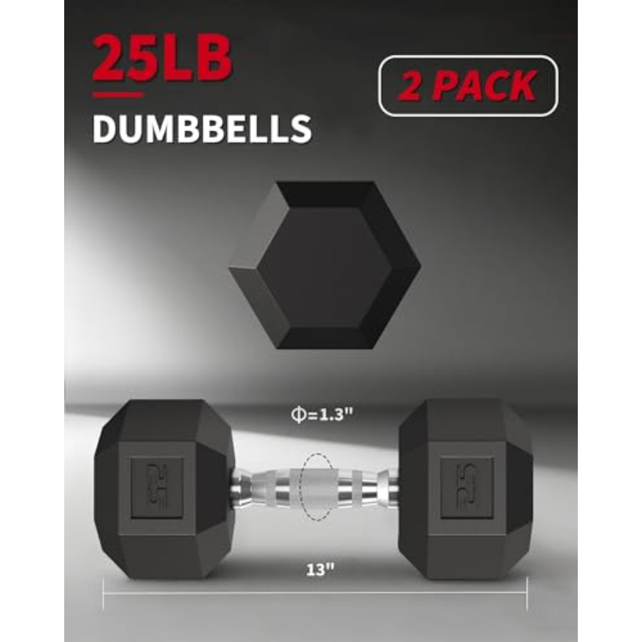 5-50 LB Hex Dumbbell Set of 2, - Hex Dumbbell Set 评论和价格