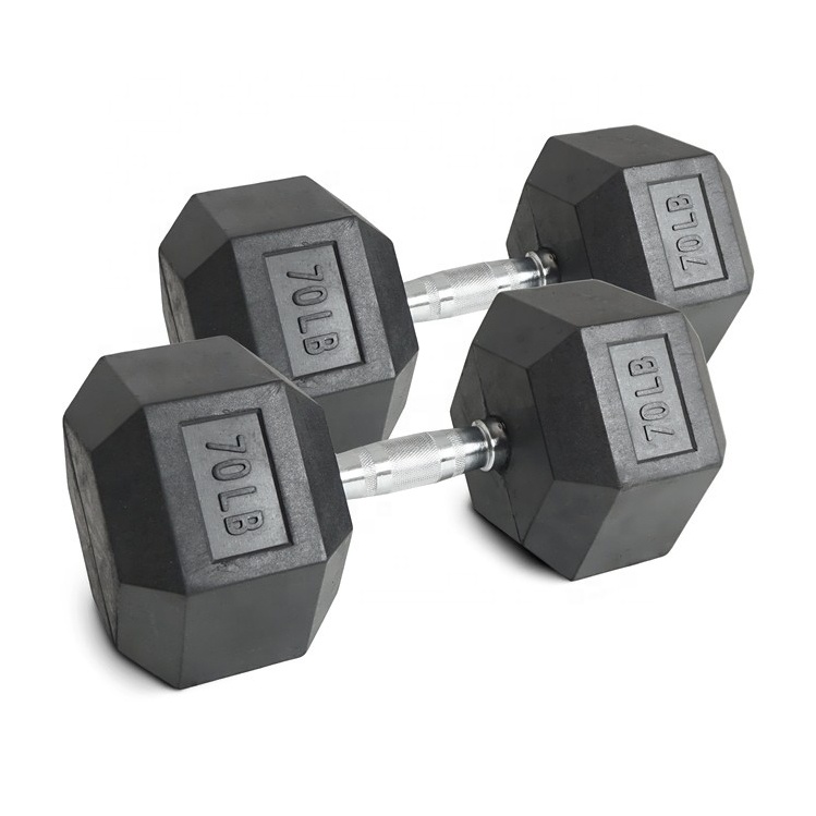 70lb Rubber Hex Dumbbell Set C - Hex Dumbbell Set 评论和价格