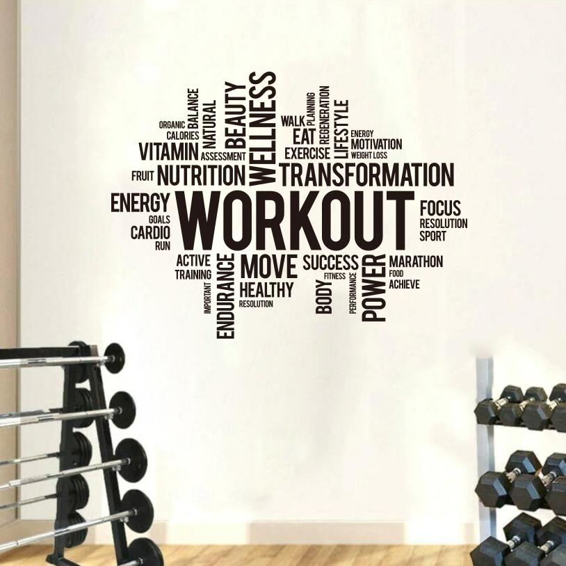 Gym Workout Word Cloud Wall St - Home Gym Wallpaper 评论和价格