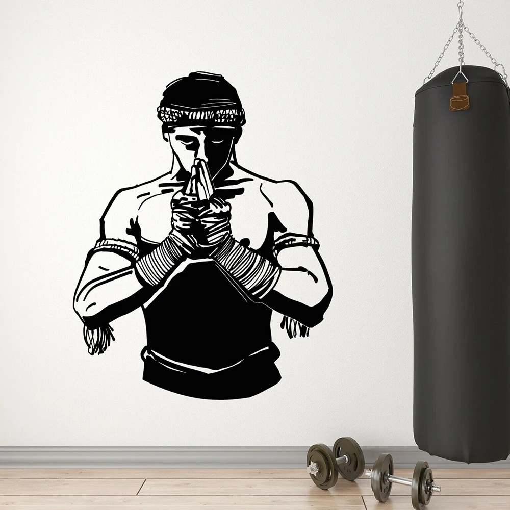 Vinyl Wall Decal Fighter MMA O - Home Gym Wallpaper 评论和价格