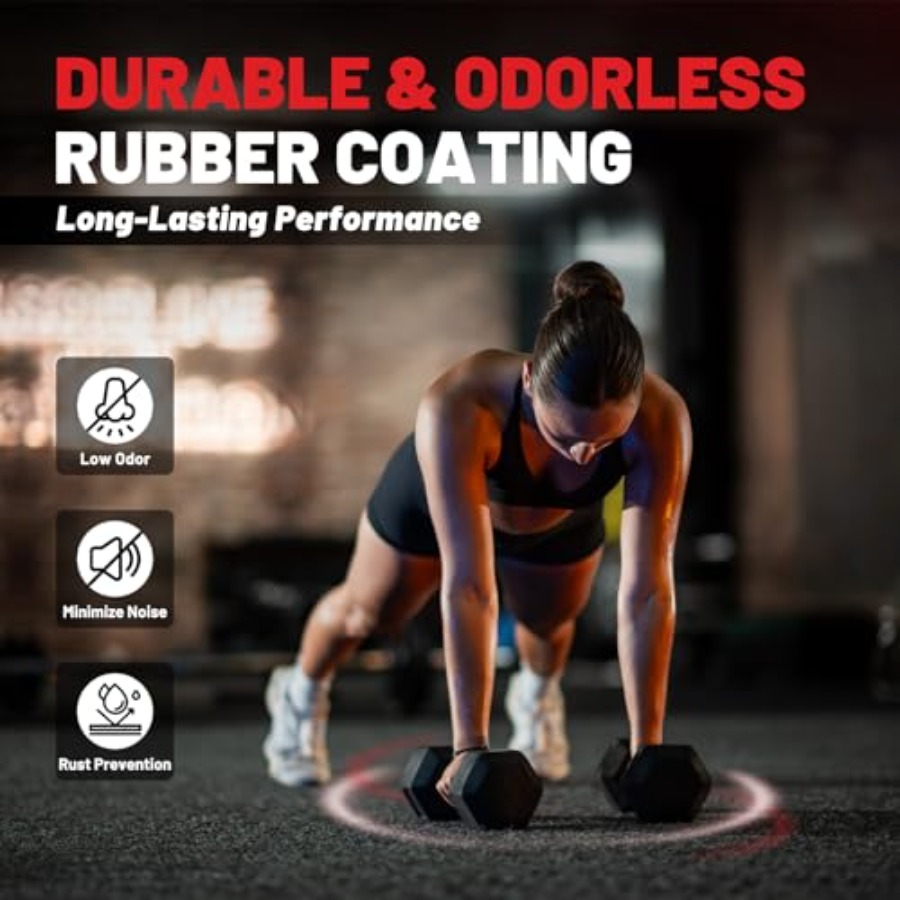 HEX Dumbbell Set 2.5-125lb Rub - Hex Dumbbell Set 评论和价格