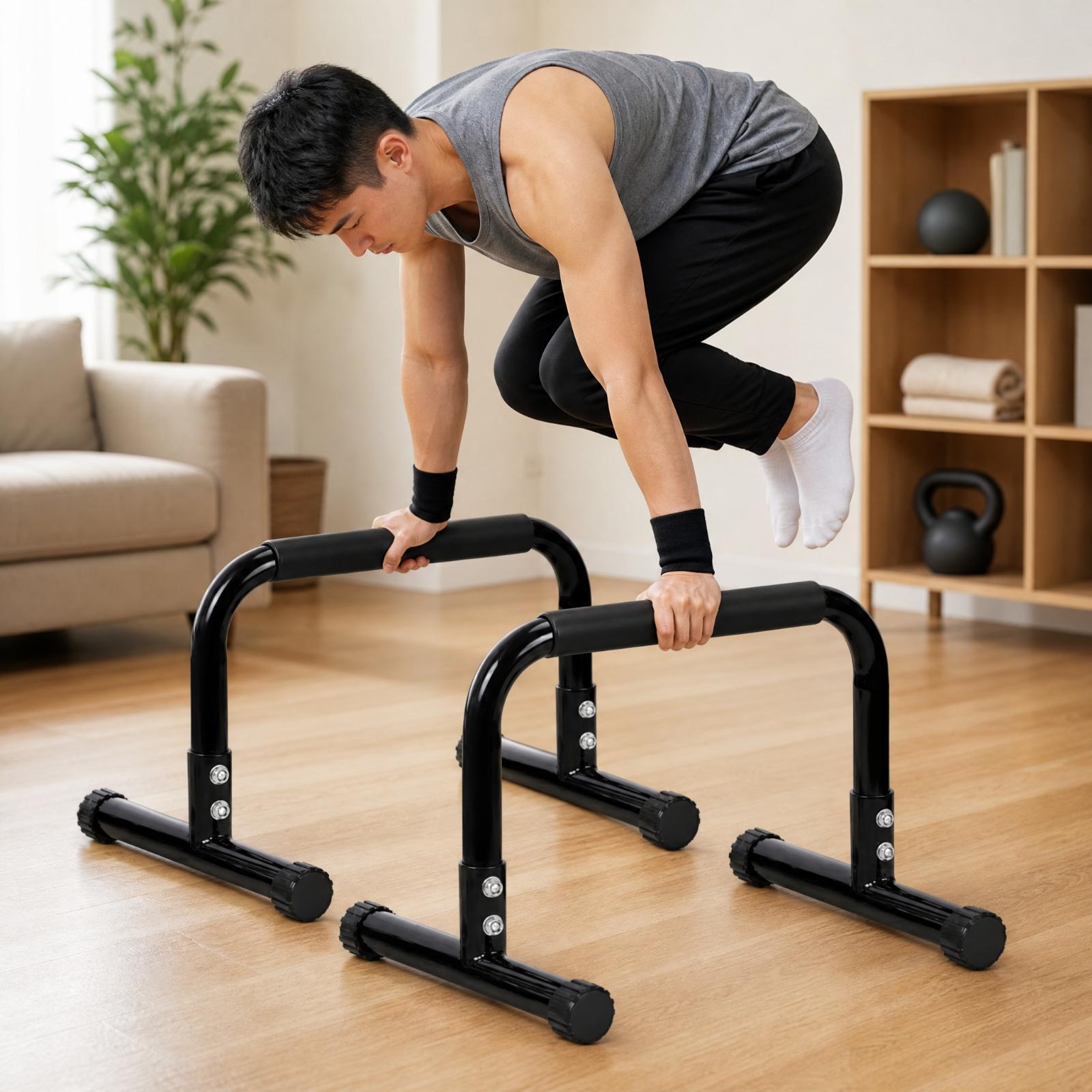 2 Pieces Height-Adjustable Pre - Push Up Stand Bar 评论和价格